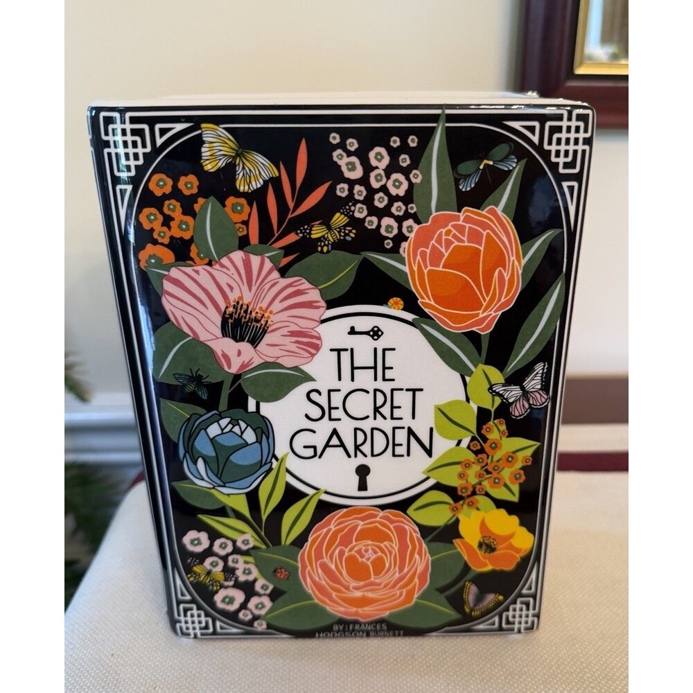 Steel Mill & Co. Ceramic Book-Shaped Vase In The Secret Garden Design New